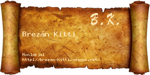 Brezán Kitti névjegykártya